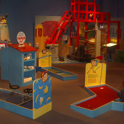 Curious George exhibit mini golf area